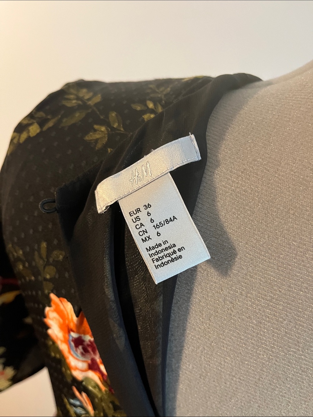 H&M Black Floral Midi Dress with Multicolor Blooms - Picture 2 of 9